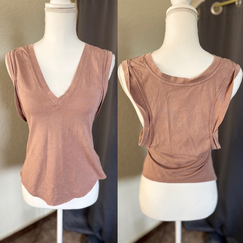 Free People Dusty Rose V-Neck Tank Top